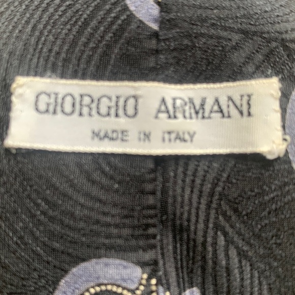 Giorgio Armani Silk Tie Made in Italy Black with Grey pattern - Picture 3 of 15